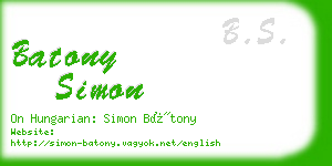 batony simon business card